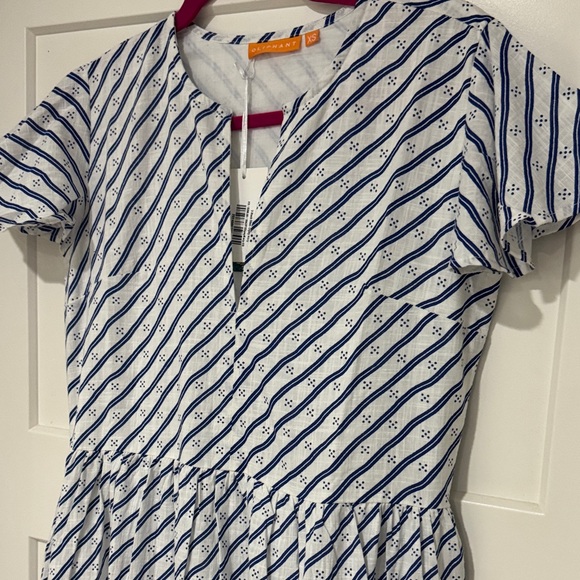 Oliphant Dipsy Navy Blue and White Striped Dress NWT - Picture 7 of 9